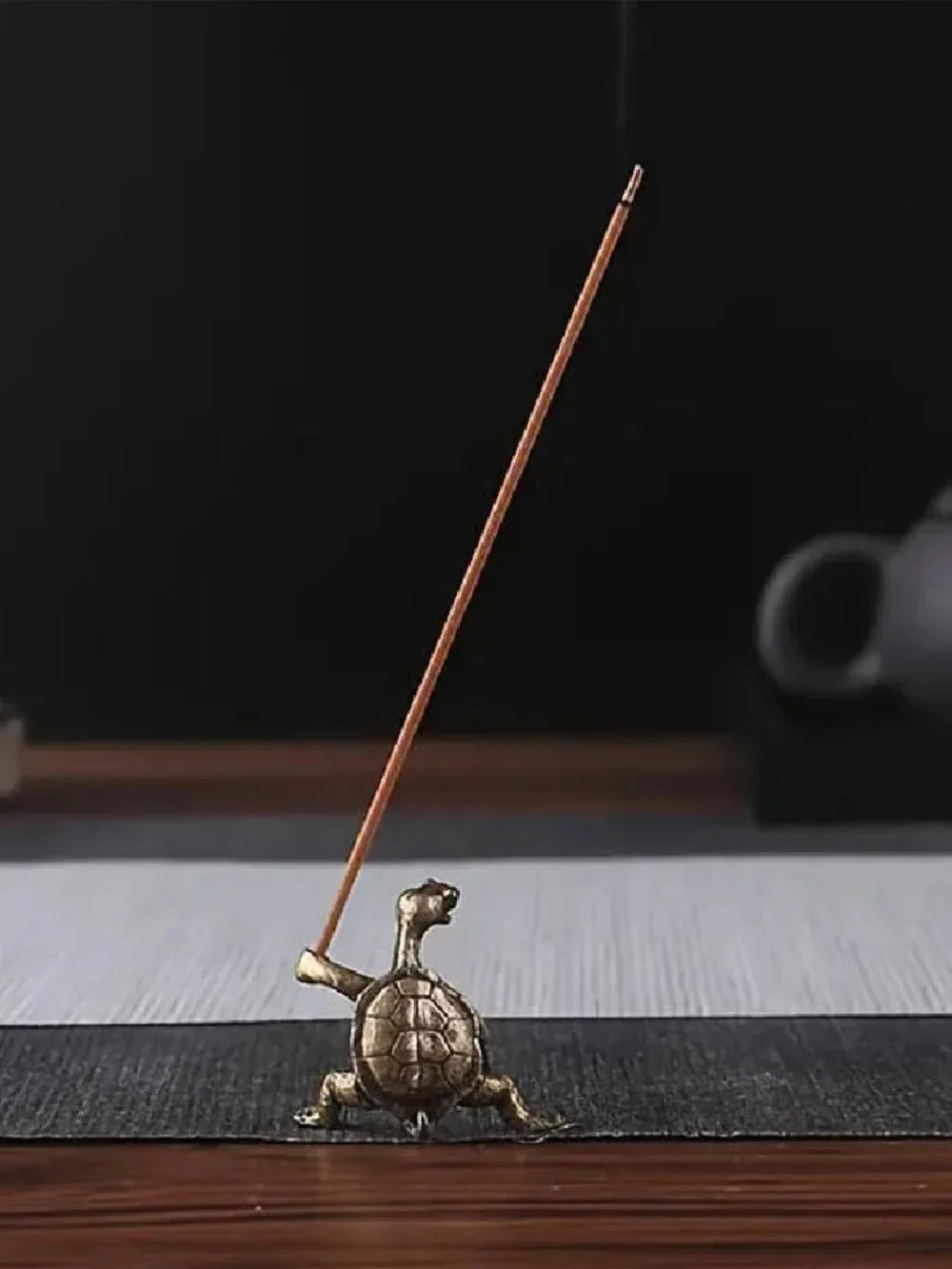 Antique Metal Turtle Incense Holder – Decorative Candle & Stick Holder