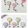 Floral Retractable Badge Reel with Clear ID Holder