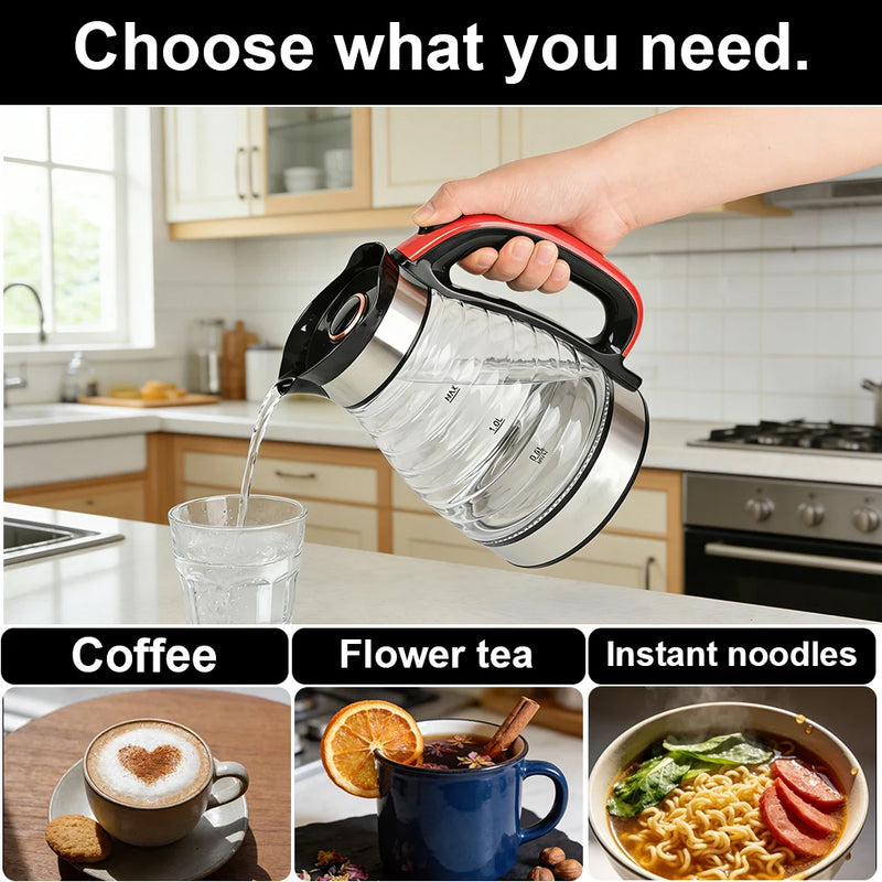 2.0L Glass Electric Kettle with Blue Light