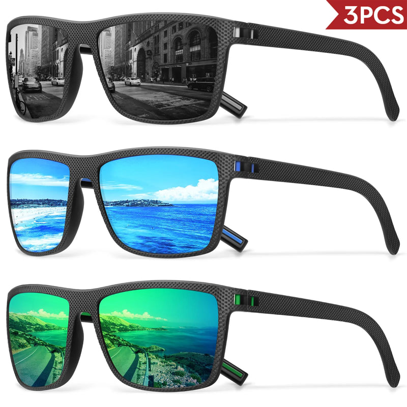 Polarized Square Sunglasses with UV400 Protection