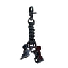 Black braided paracord work glove clip with a carabiner.