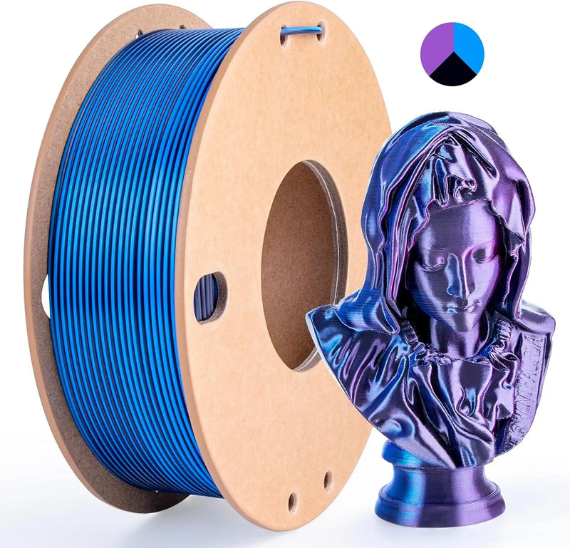 Dual & Tri-Color Silk PLA Filament for 3D Printing