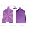 Kit de peinture de diamant violet pour loisirs créatifs et perles, montré sous différentes formes.