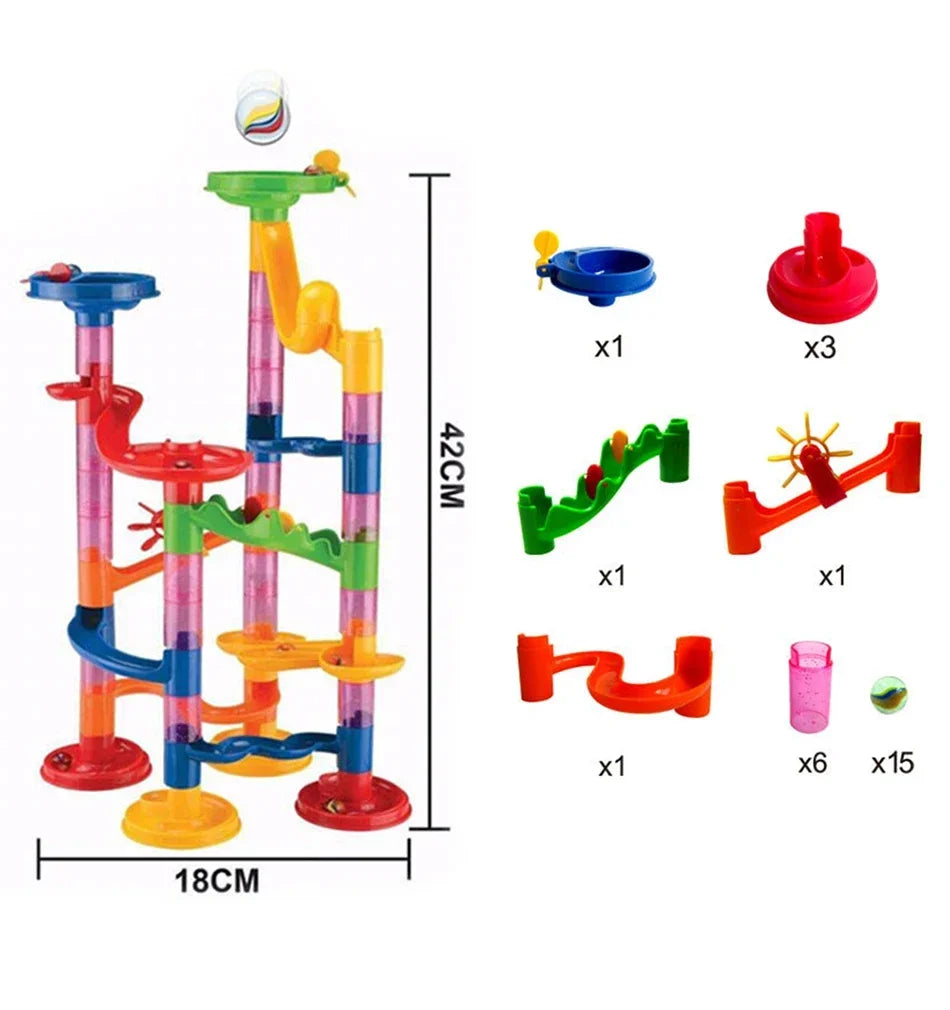 DIY Marble Run Building Blocks Set