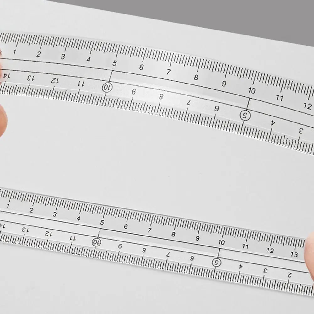 8-Piece Geometry Set – Transparent Rulers, Protractor, Compass & Eraser