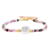 Natural Stone Bead Bracelet with Adjustable Lace-Up Closure