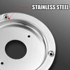 A close-up view of a stainless steel mounting bracket for a watermelon light, showing the circular base and mounting holes.