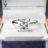 Princess Cut Moissanite Solitaire Ring in 925 Sterling Silver