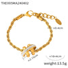 Ensemble de bijoux en chaîne torsadée avec cristaux