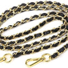 A close-up of a 120cm universal chain strap for bags and phone cases made of black and gold-toned metal.