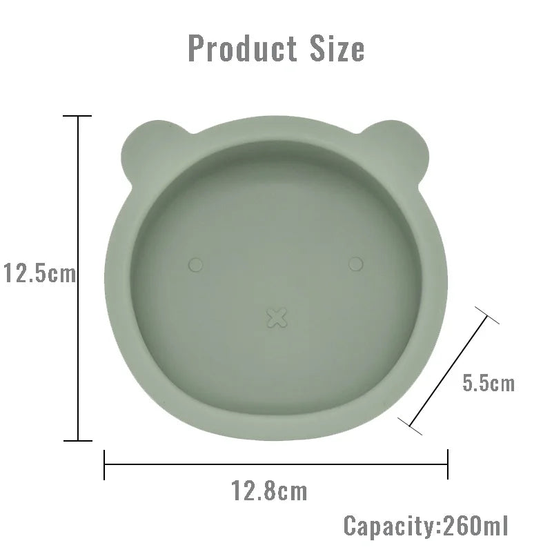 Complete Silicone Baby Feeding Set with Suction Bowl, Plate, Utensils & Bib