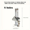 Stainless steel adjustable brake pedal lock with 8 holes and a mounting plate for vehicle brakes