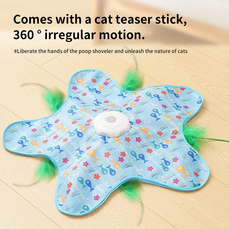 Juguete Interactivo Automático para Gatos con Varita de Plumas Giratoria
