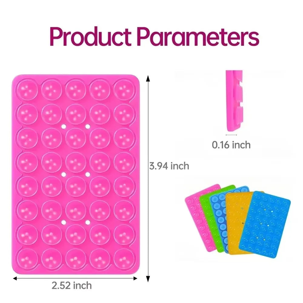 Silicone Suction Cup Phone Grip with Double-Sided Adhesive