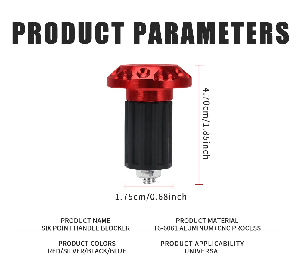 CNC Aluminum Motorcycle Handlebar End Plugs with Rubber Grip