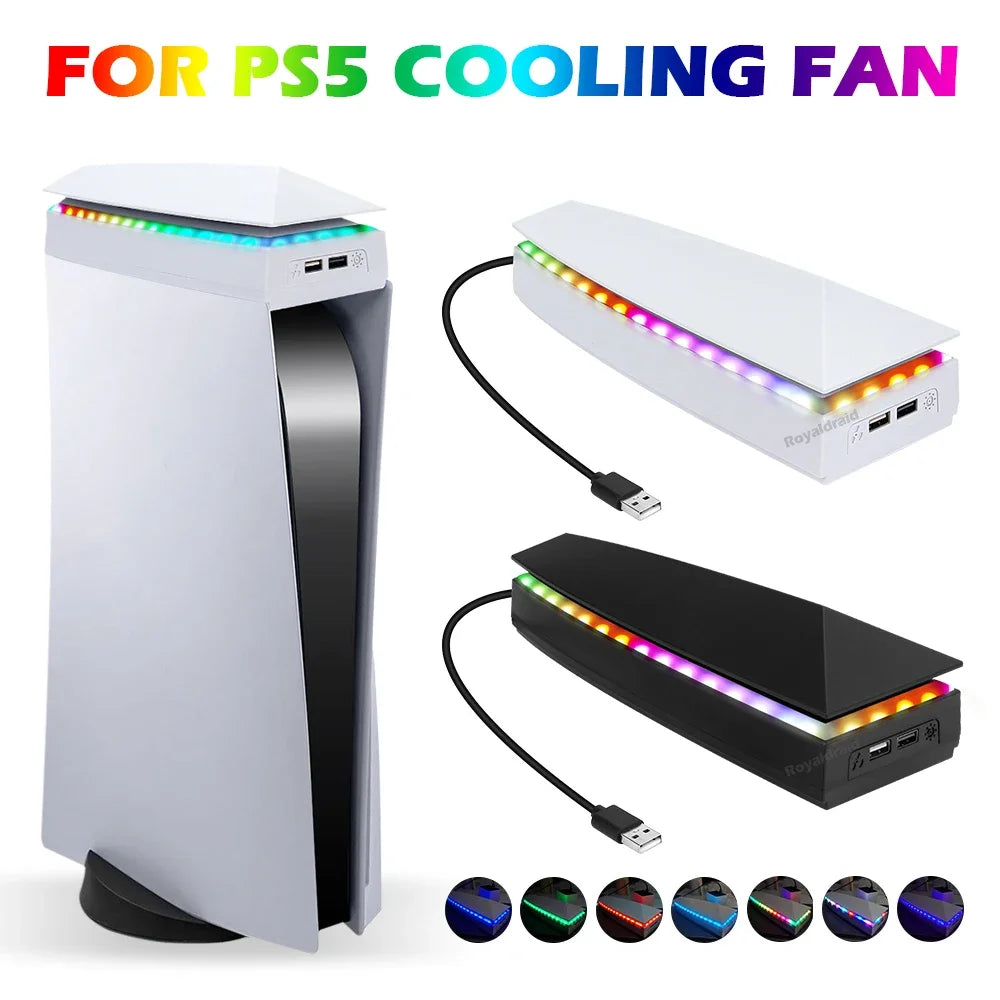 PS5 Cooling Stand with RGB Lighting and Dust Cover