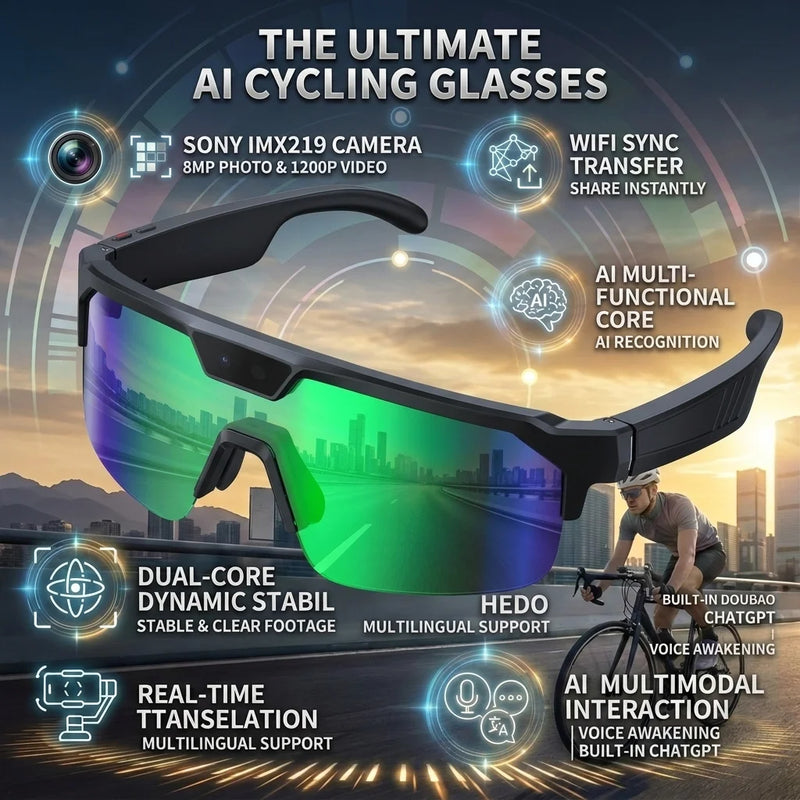 KI-Smart-Brille mit 4K-Kamera & Echtzeit-Übersetzung