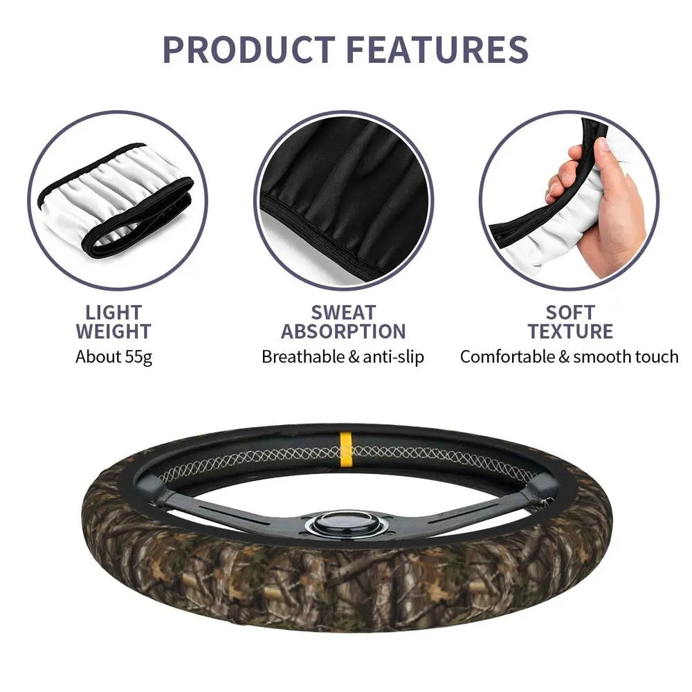 Tree Camouflage Elastic Steering Wheel Cover