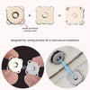 Diagram showing the assembly of four sewing buckles for secure fabric installation.