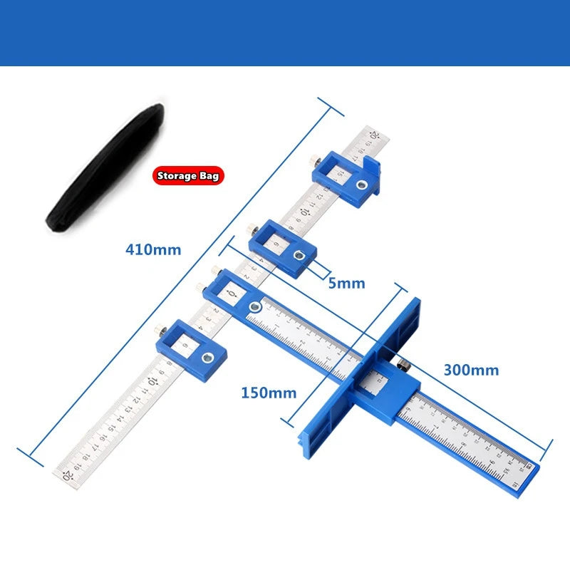 Cabinet Handle Drill Guide Template with Locator Punch