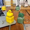 Yellow and green duck-shaped fidget keychains with pendant chains and rechargeable models