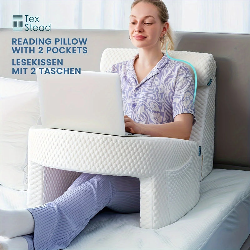 Extra Large Memory Foam Reading Pillow with Armrests