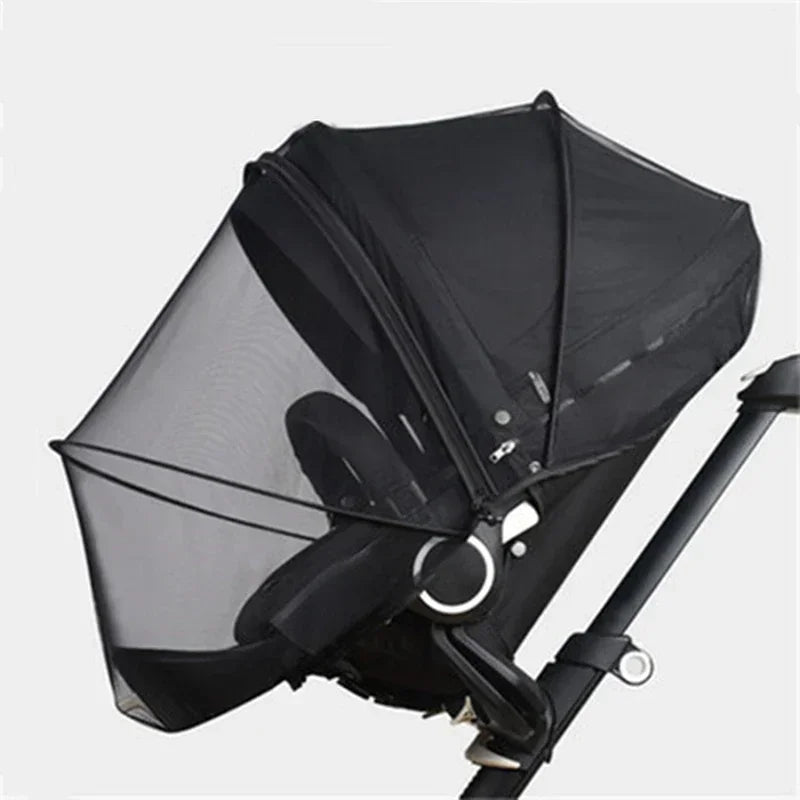 Black universal mosquito net cover for baby stroller and crib