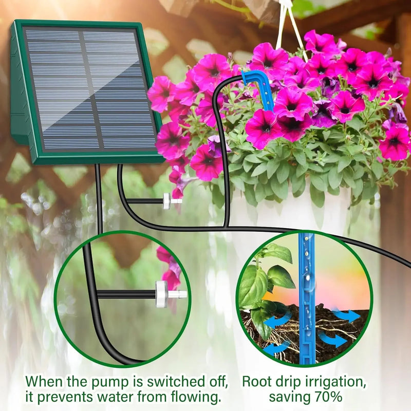 Solar-Powered Automatic Drip Irrigation Kit