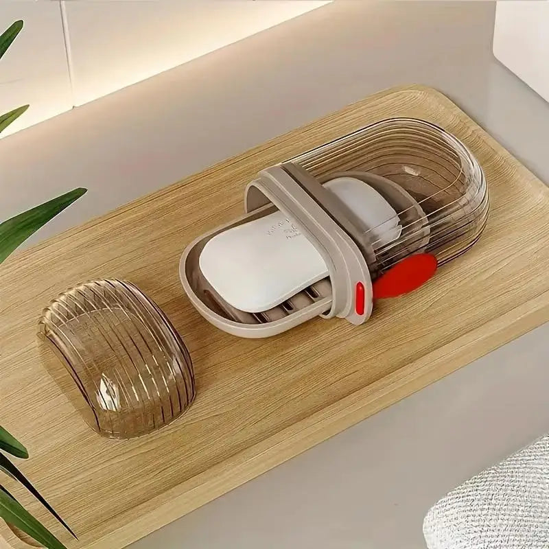 Travel Soap Box with Drainable Lid for Camping and Bathroom Use