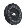 Black decorative trim cover for a rotating engine start or stop button.