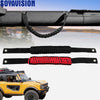 Durable paracord grab handles for a Ford Bronco, shown attached to the vehicle frame.