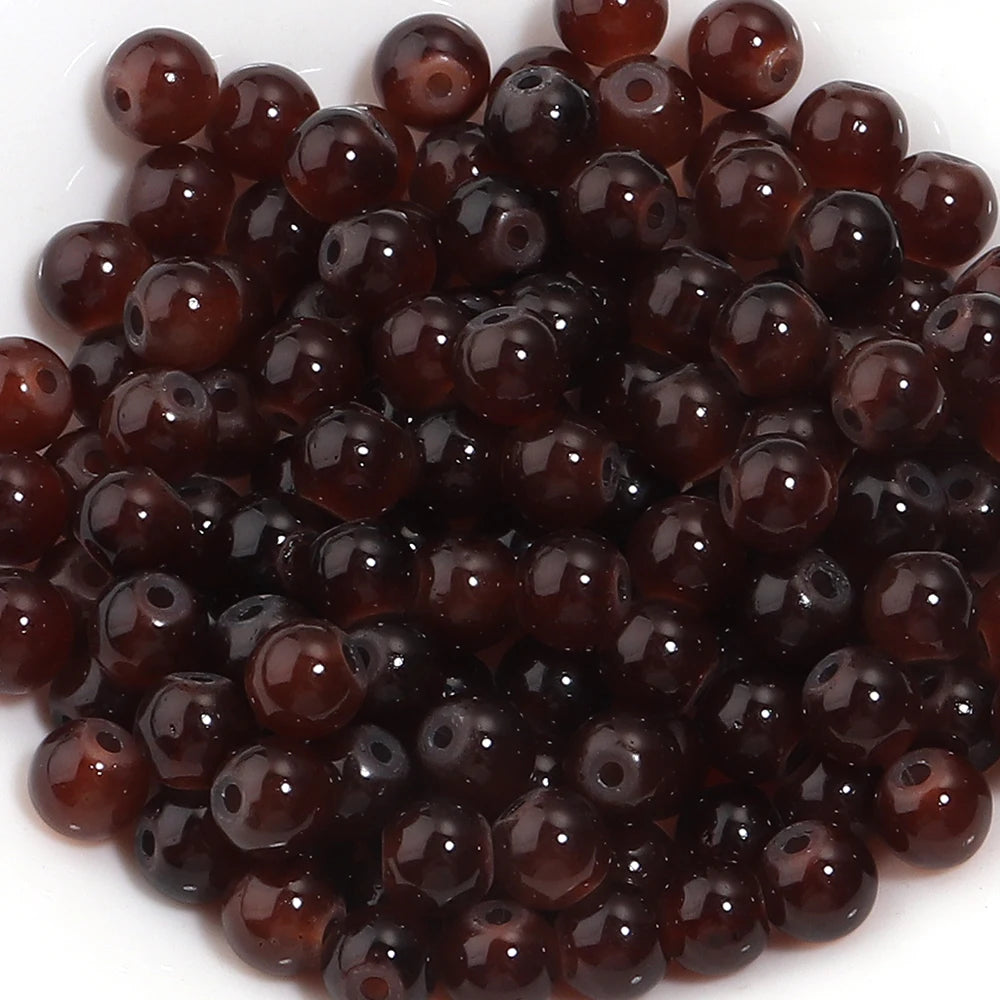 Colorful Round Glass Beads for Jewelry Making