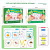 A set of 32 pages of left and right brain training exercise books with pens and erasers.