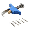 A blue tool for removing tiny whoop propellers, featuring a metal lever and an ejector pin kit.