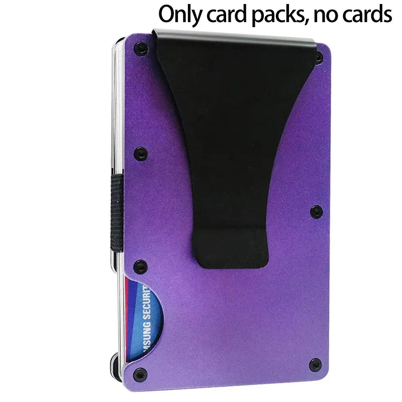 Portefeuille RFID en aluminium fin avec attache-monnaie