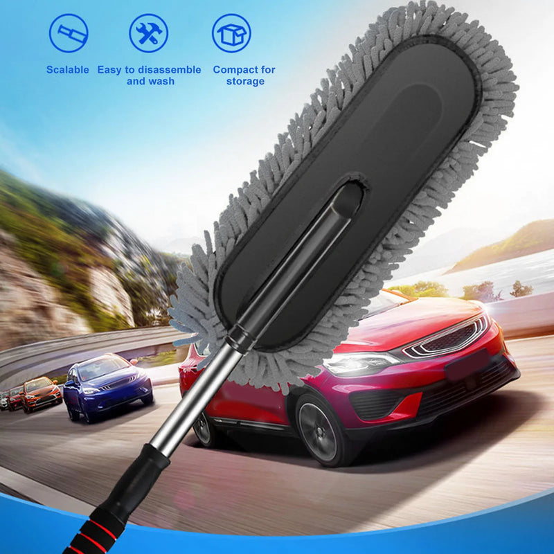 Extendable Car Duster with Soft Nanofiber Head