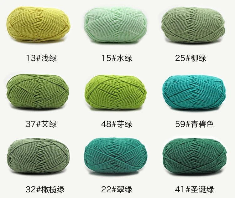 4-Ply Soft Cotton Blend Yarn for Knitting and Crochet