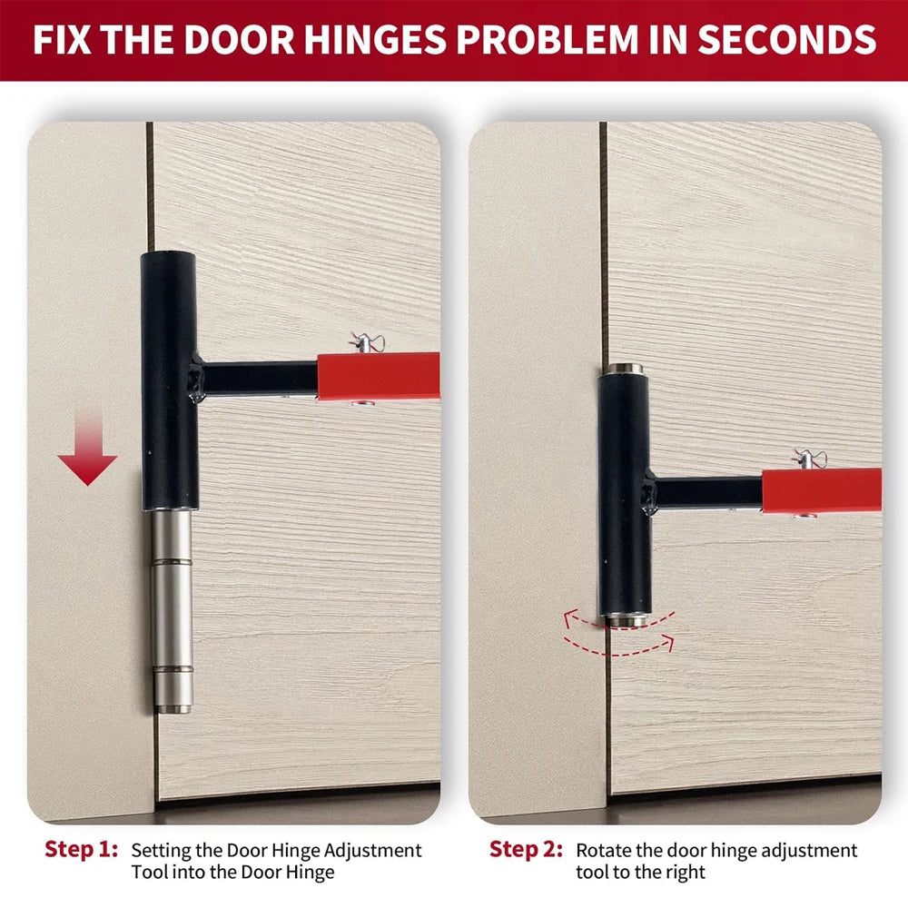 Precision Door Hinge Wrench Kit with Interchangeable Heads