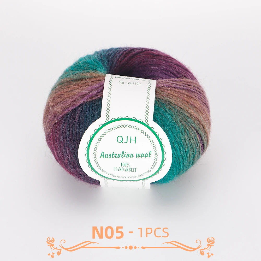 Multicolor Gradient Wool Yarn for Knitting and Crochet
