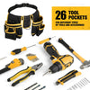 Adjustable Tool Belt with Detachable Pockets for Work and DIY