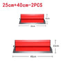 Two red skimming blades with stainless steel edges, measuring 25cm and 40cm.