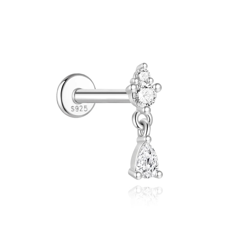 925 Sterling Silver Moissanite Bowknot Stud Earrings