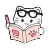 A cute white cat face design on an enamel pin.