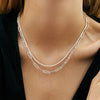 925er Sterlingsilber Paperclip-Kette Halskette & Armband Set