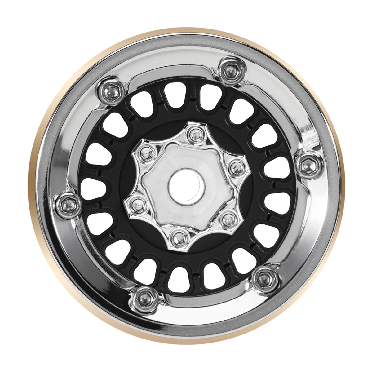 INJORA 1.0" Modular Beadlock Wheels for 1/18 1/24 RC Crawlers - Brass & Aluminum