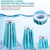 Three reusable blue ice packs wrapped in a secure fabric for hot and cold therapy