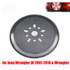 A circular brake light assembly for a Jeep Wrangler spare tire.