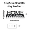 Black Metal Wall-Mounted Key Holder with 10 Hooks