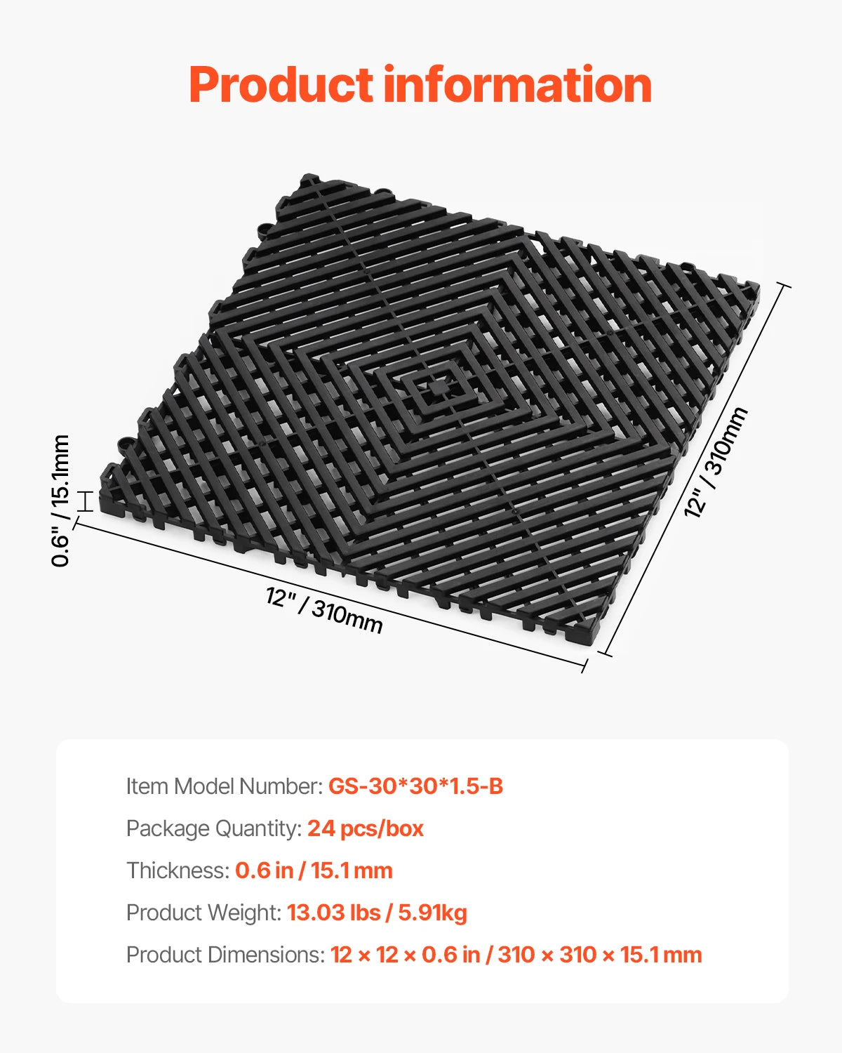 Interlocking Drainage Floor Tiles with Anti-Slip Surface