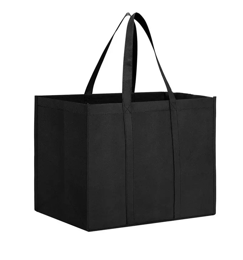 Reusable Non-Woven Grocery Tote Bags, 6-Pack Foldable Shopping Bags with Long Handles